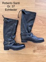 NEUE schwarze Echtleder Stiefel Roberto Santi Gr. 37