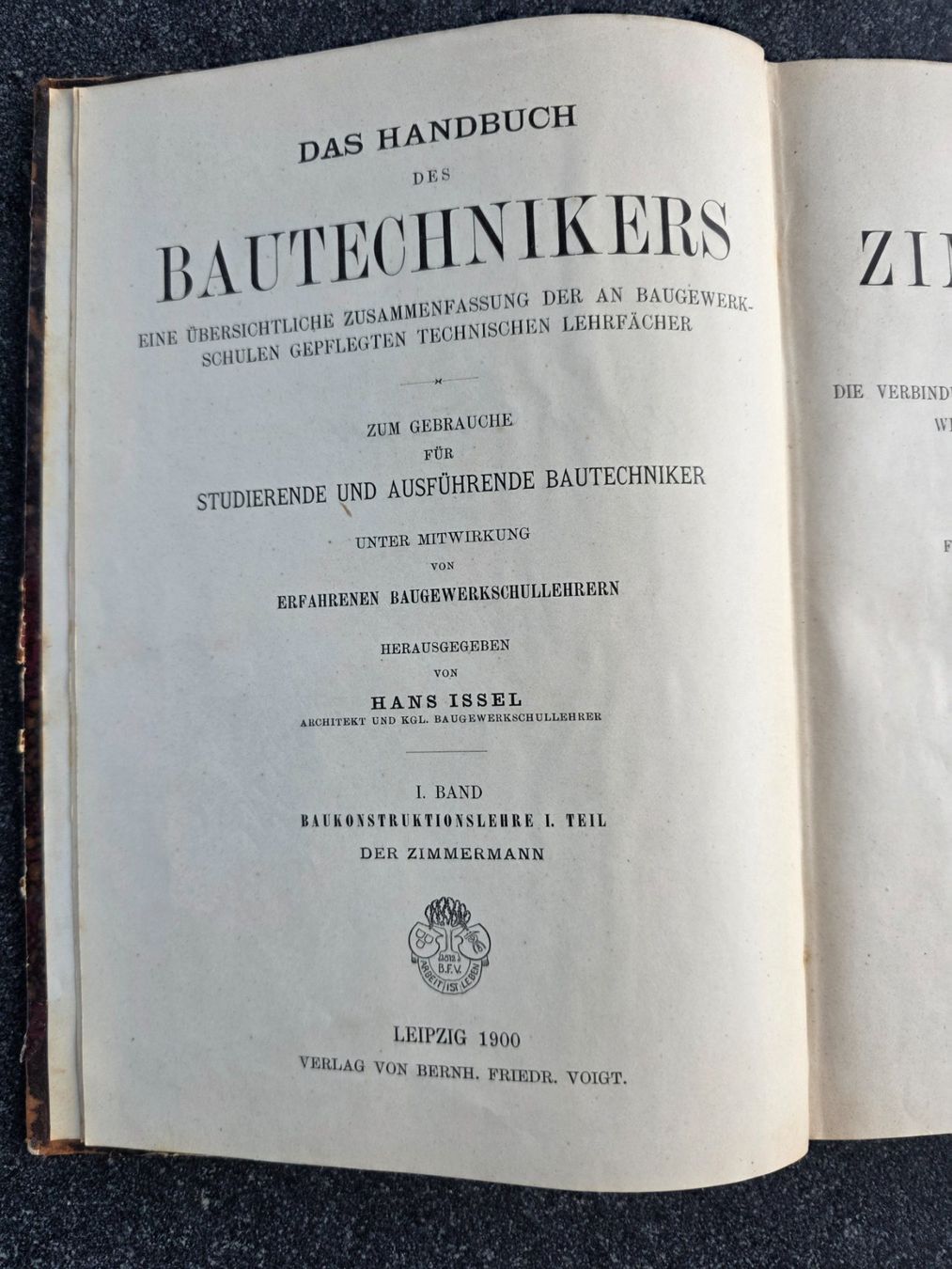 Bücher: Buch: Der Zimmermann - Leipzig 1900 – Gebraucht aus Tägerig von rob_psv5