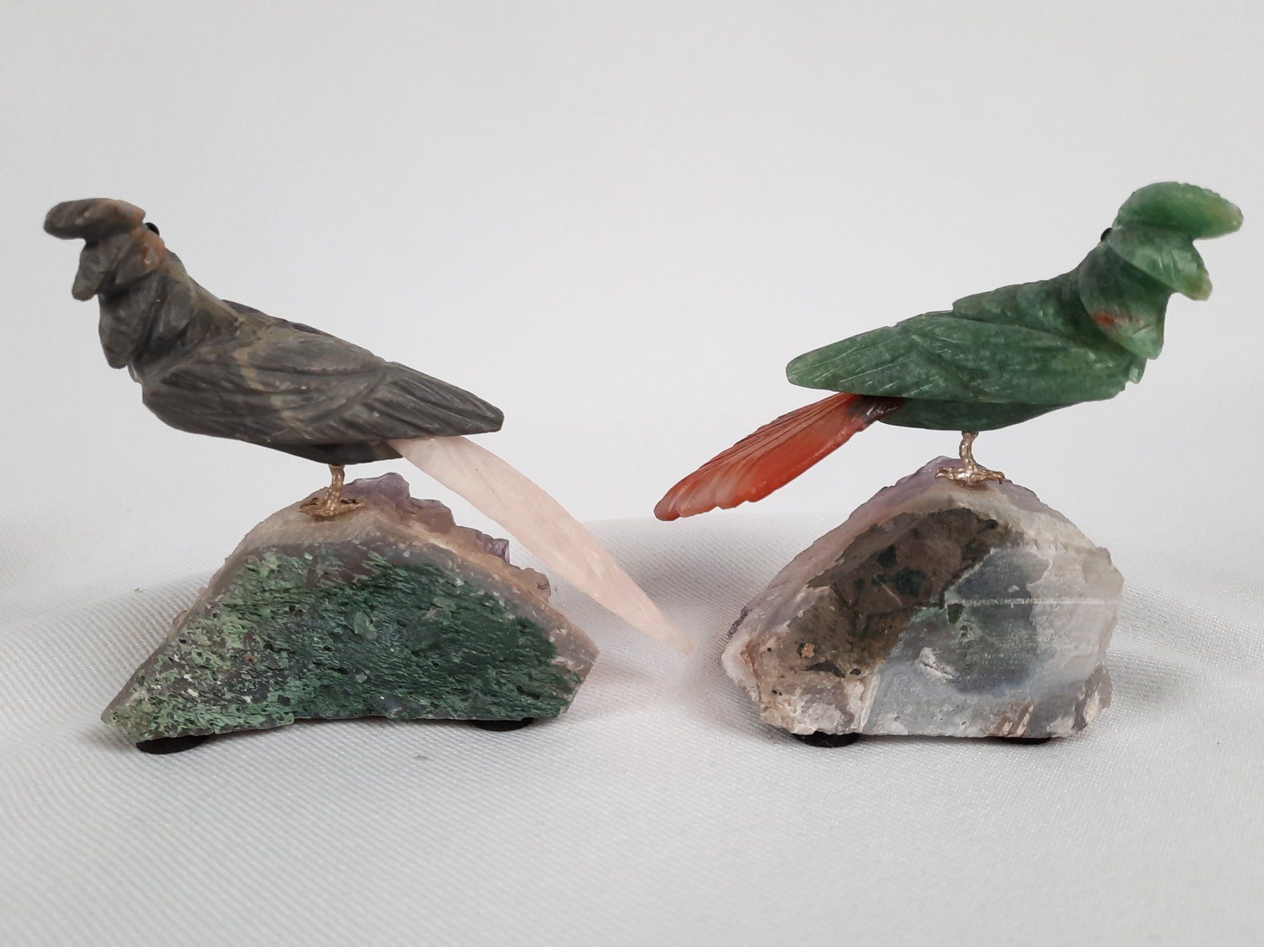 Pierres précieuses: 2 Amethyst mit Kakadu – D'occasion à Beinwil am See par Restwert_Beinwil 1