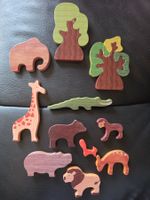 Lot d'animaux de la savane en bois