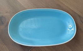 Rössler Schale Platte 28 cm blau Servierschale Servierplatte