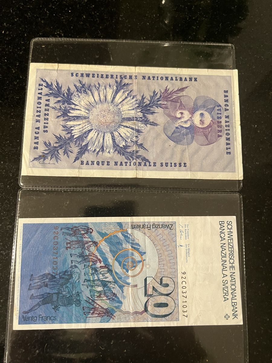 Banconote: 2 Stk. 20er Noten Schweiz – Usato da Schöftland venduto da mamajasima5 1