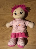 Süsse Stoffpuppe mit pinken Haaren - gebraucht aber Top