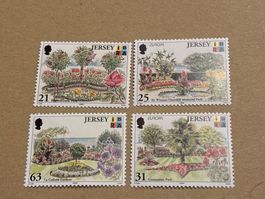 Jersey Briefmarken Europa 1990 Parks 4er Block postfrisch