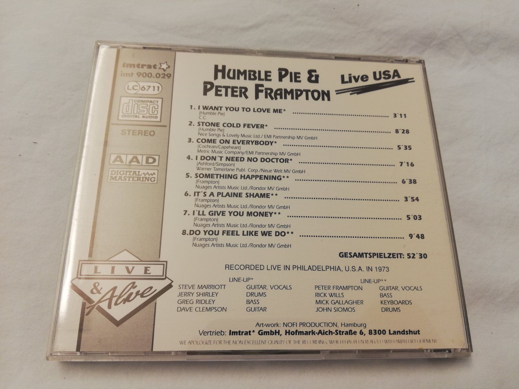 CD: HUMBLE PIE & PETER FRAMPTON - LIVE USA – Usato da Bern venduto da Vinylsound.ch 1