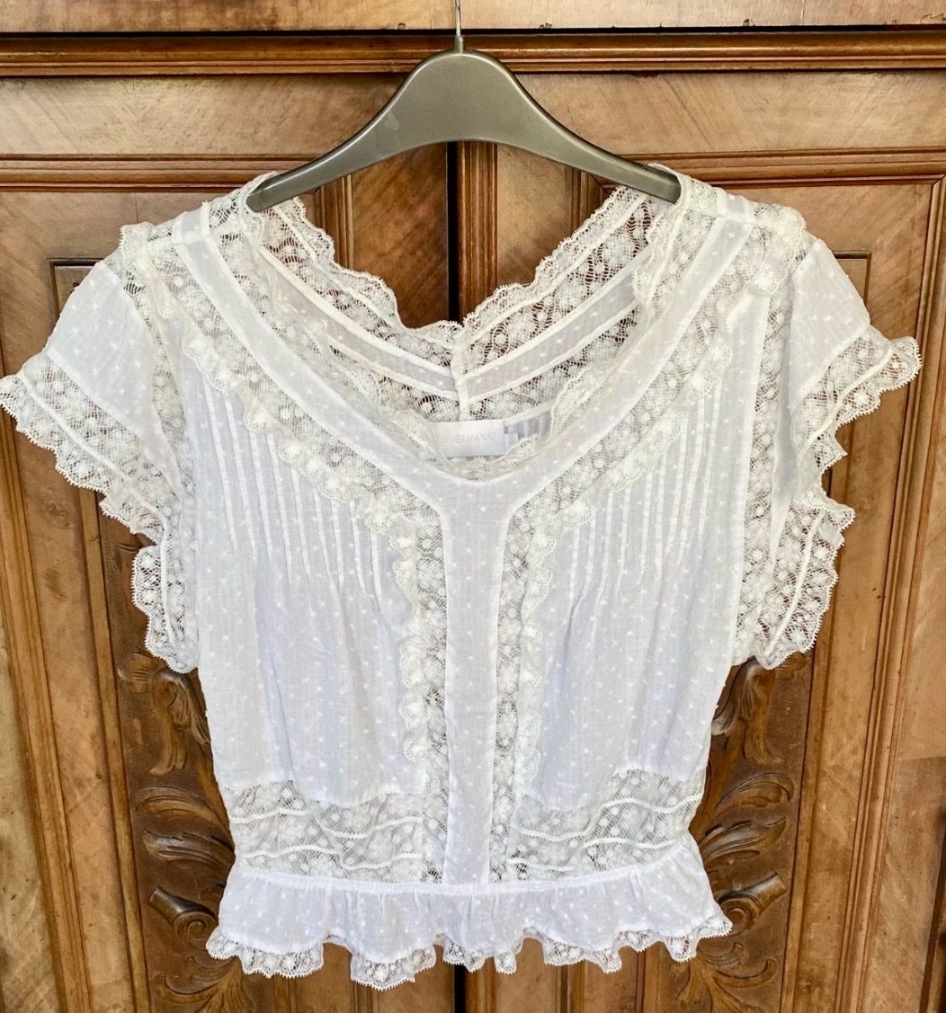 Zimmermann Blusen: Zimmermann Bluse weiss Grösse 2 - 100% Baumwoll – Neu (gemäss Beschreibung) aus Zug von Se_wb5d