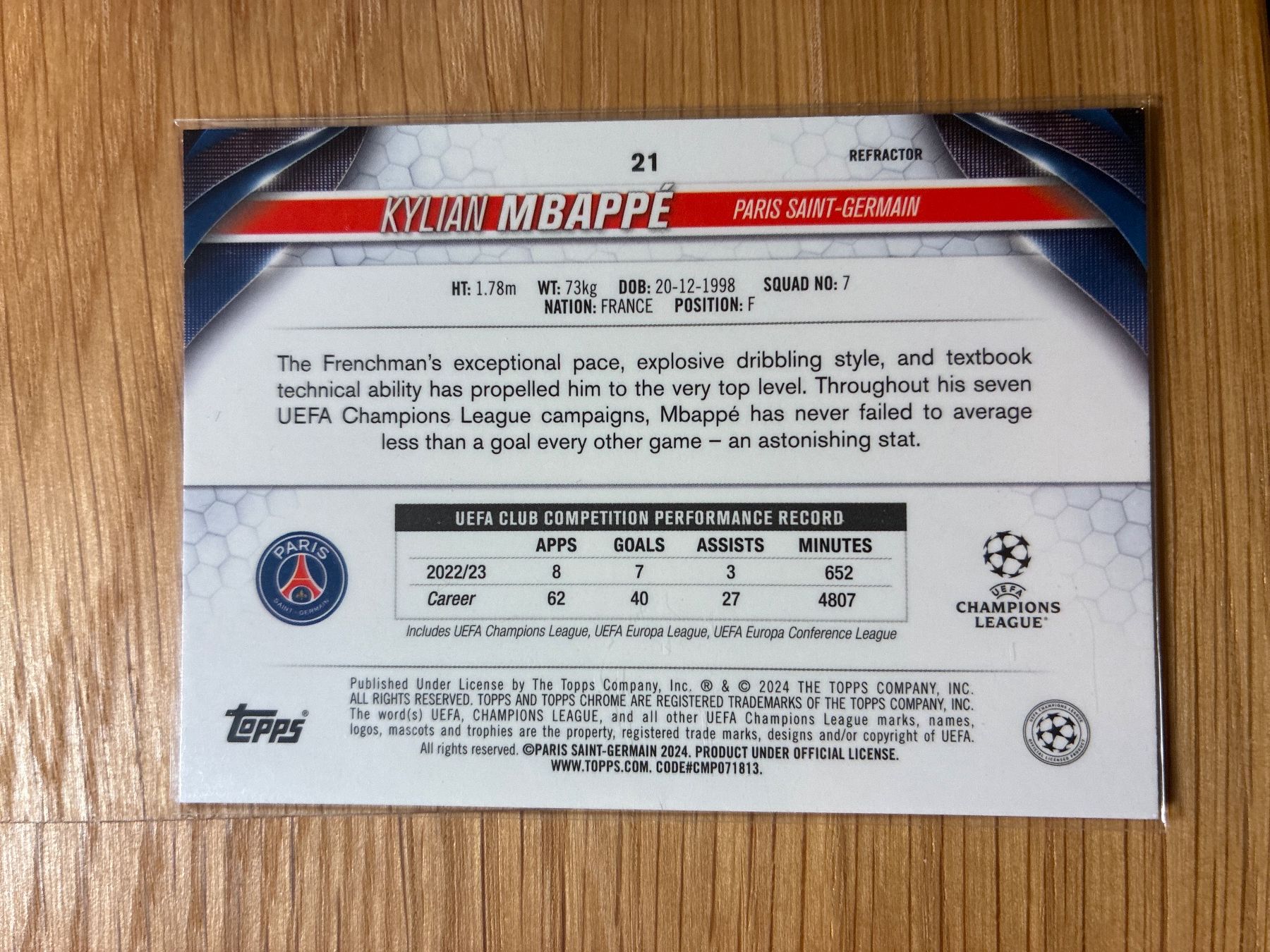 Topps Sammelbilder & Trading cards: Topps Chrome Kylian Mbappe Refractor – Gebraucht aus Solothurn von MegaDaggi 1