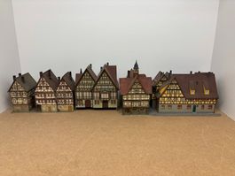 5er Set Kibri H0 sehr schöne Riegelhäuser Fachwerk