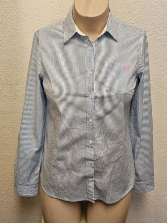 U.S. POLO ASSN. Damen Hemdbluse gestreift Gr. XS Blau/Weiss 