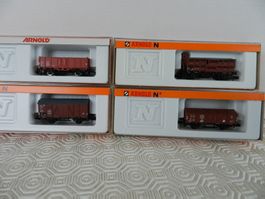 N ARNOLD Güterwagen divers 4 St