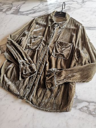 Nile Samt Bluse mit Seide
