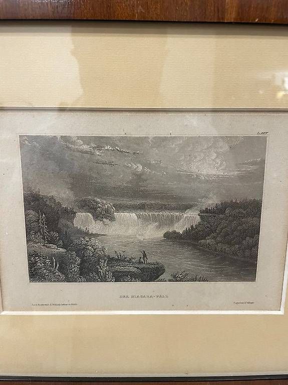 Incisioni: Antiker Stahlstich "Der Niagara-Fall" USA Landschaft – Usato da Obernau venduto da Arche_Noah_Brocki 1