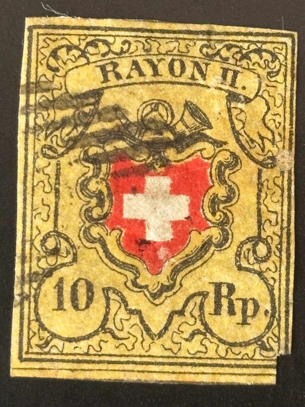 Tutti i francobolli: CH1850 - Rayon 16II - pierre E LU T 16 – Usato da Bulle venduto da Claude1630