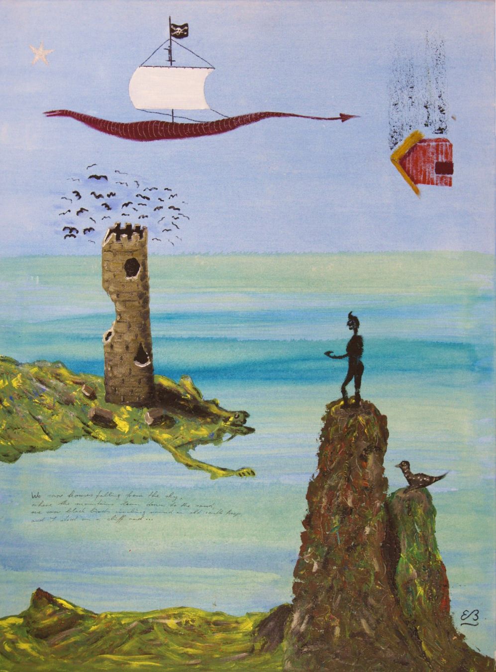 Dipinti: Surreales Gemälde: We saw houses falling – Nuovo (secondo la descrizione) da Fribourg venduto da erw_68dx