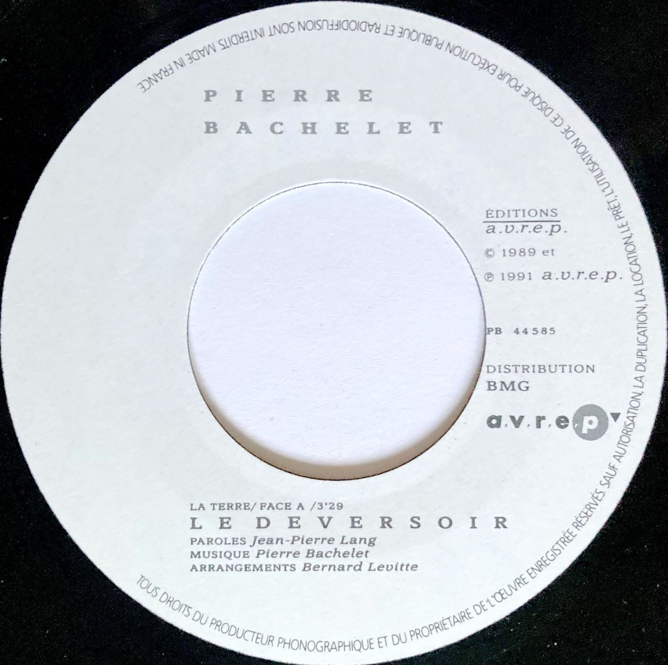 Schallplatten: PIERRE BACHELET - LE DEVERSOIR – Gebraucht aus Bottens von hotter-than-hell 2