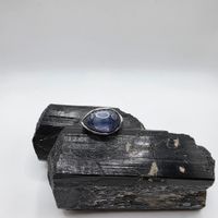 Wunderschöner Silberring mit Disthen Grösse 60