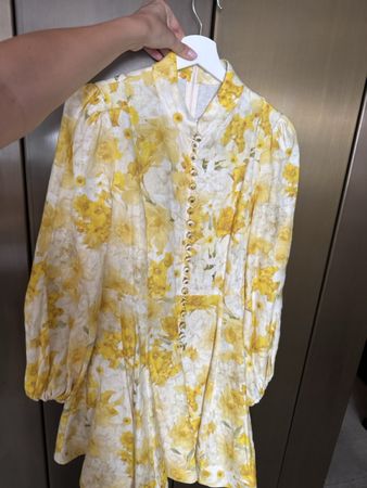 Original Zimmermann Leinenkleid mit gelbem Blumenprint – 3