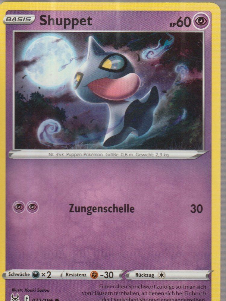 Pokémon Cartes à collectionner: TCG POKEMON Verlorener Ursprung DE LOR  072 Shuppet – Neuf (Voir description) à Vezia par Aquarius_Age