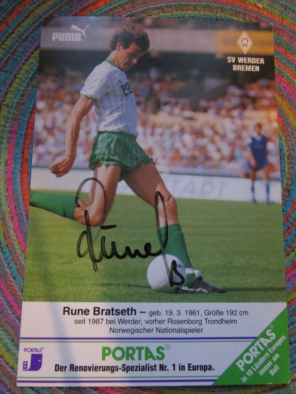 Autografi: RUNE BRATSETH WERDER BREMEN ANTIKES AUTOGRAMM – Usato da GUTENSWIL venduto da Alpina6
