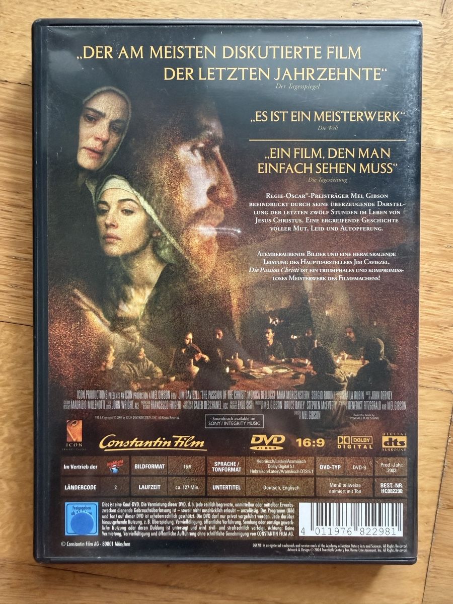 Tutti i DVDs: Die Passion Christi - DVD – Usato da Kölliken venduto da nerdorado 1