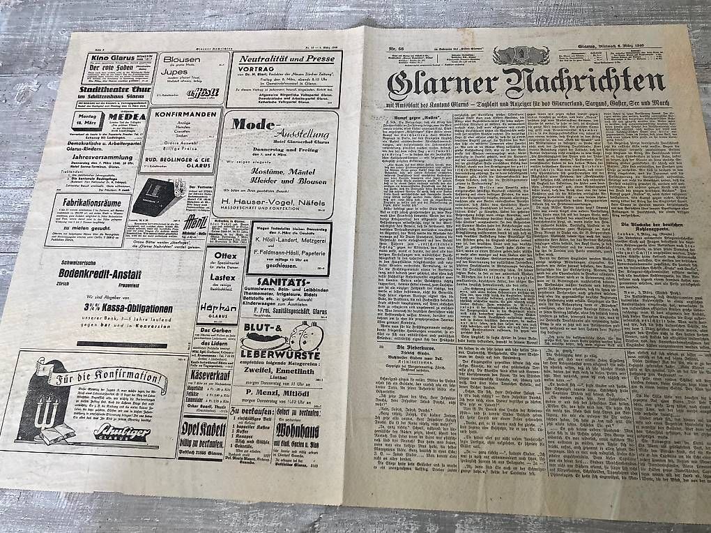 Documenti: Glarner Nachrichten Zeitungsausschnitte – Usato da Schwändi GL venduto da Blacklife 1