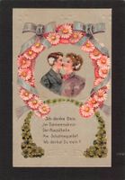 Prägekarte Liebespaar , gel. 1908 Wil SG 