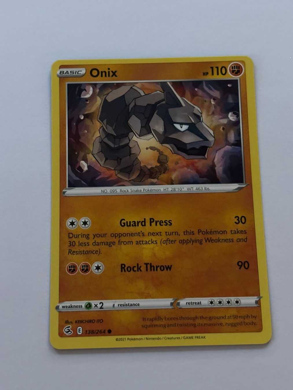 Pokémon Carte collezionabili: Pokemon-Karte Onix 138/264 – Usato da Herisau venduto da Seyashop1