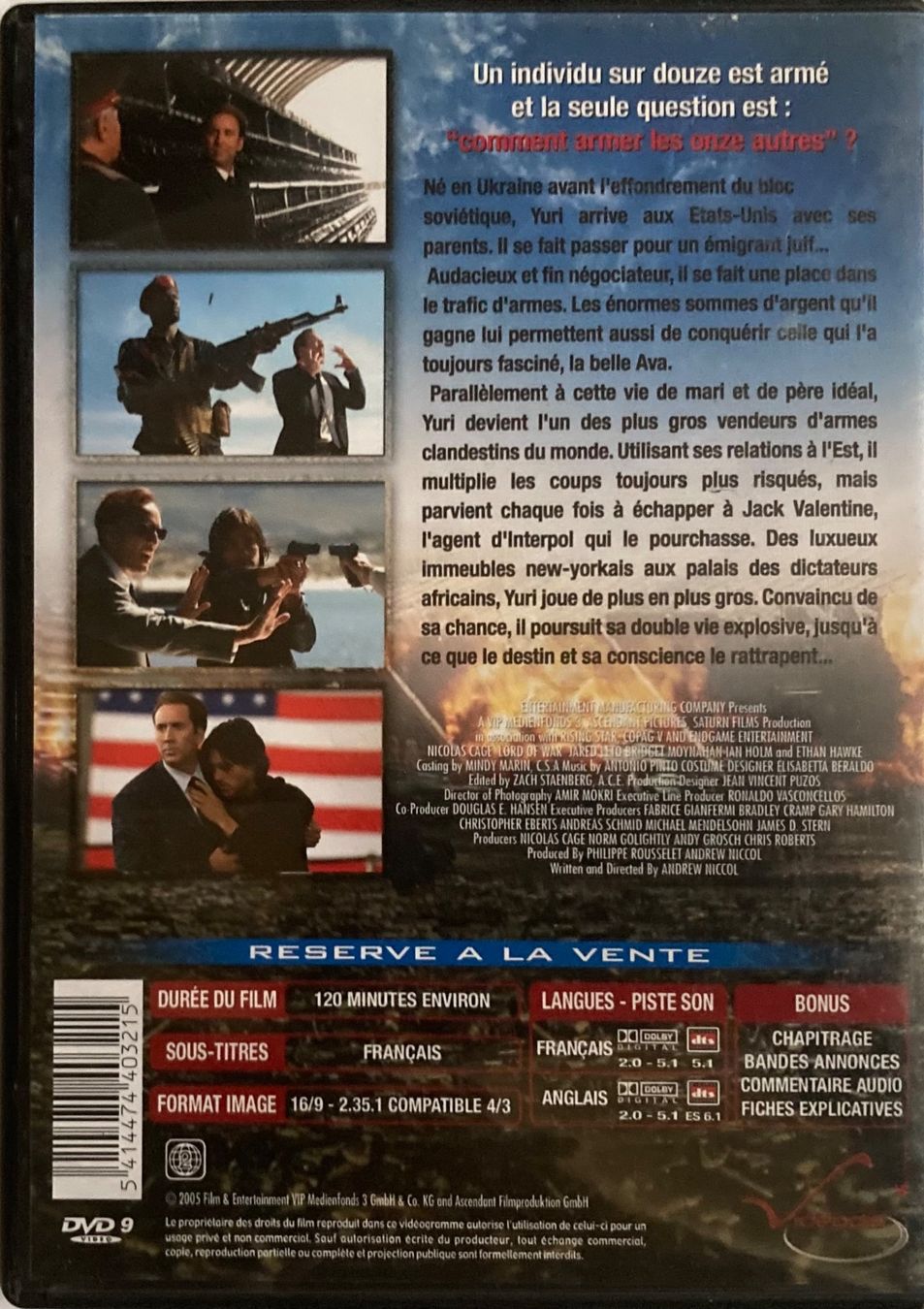 Tutti i DVDs: NICOLAS CAGE - LORD OF WAR – Usato da Poliez-Pittet venduto da Newtown-Records 1
