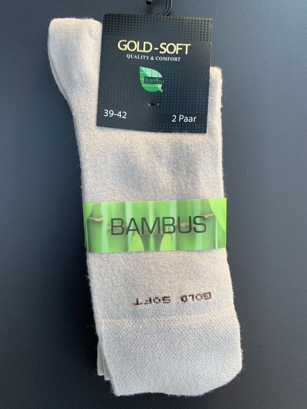 Socken: Bambus Socken Sand grau 2er 39-42 – Neu und originalverpackt aus Wettingen von Kawasaki987