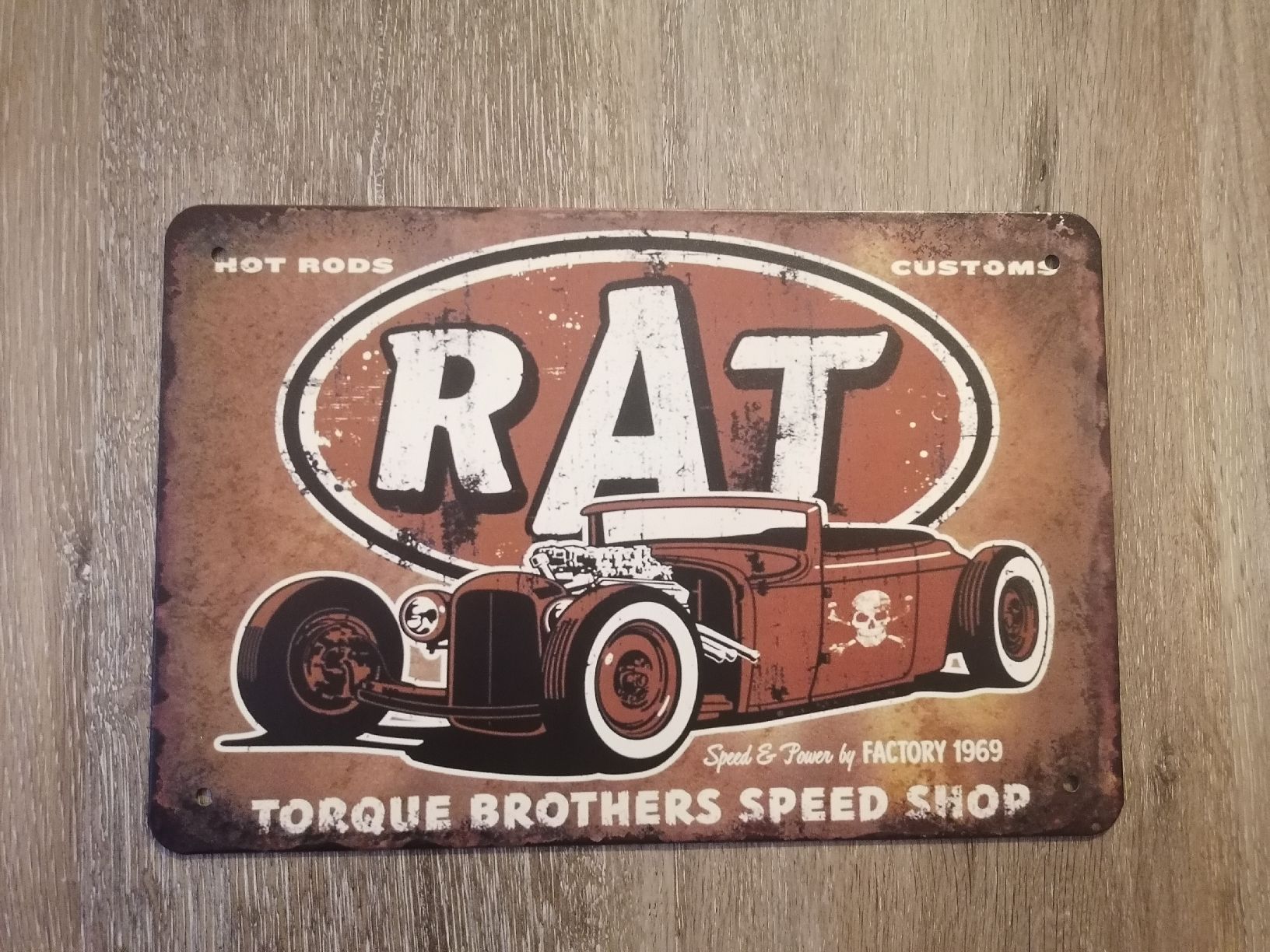 Insegne: Blechschild Hot Rod Rat Custom Deko Wandbild – Nuovo (secondo la descrizione) da Hasle LU venduto da willys41