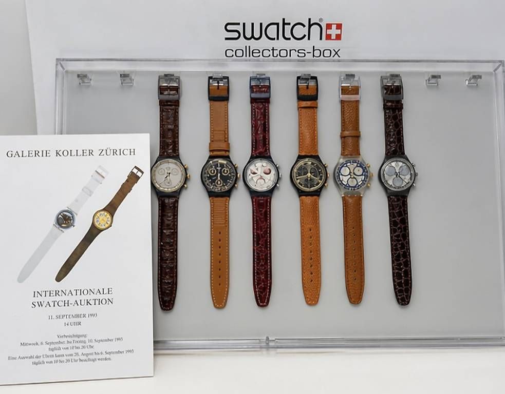 Orologi: Swatch Leder Chrono Set + Collector Box – Usato da Uster venduto da barkingarky01