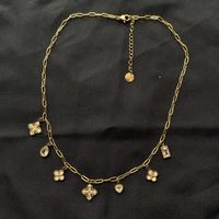 18KGP Cleef Charms Goldene Halskette