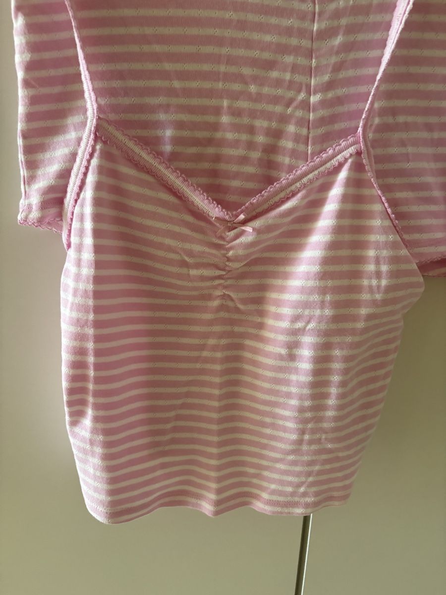 Negligees & Pigiami: Ensemble short et top rayé rose blanc taille S – Nuovo (secondo la descrizione) da Pully venduto da kaba07