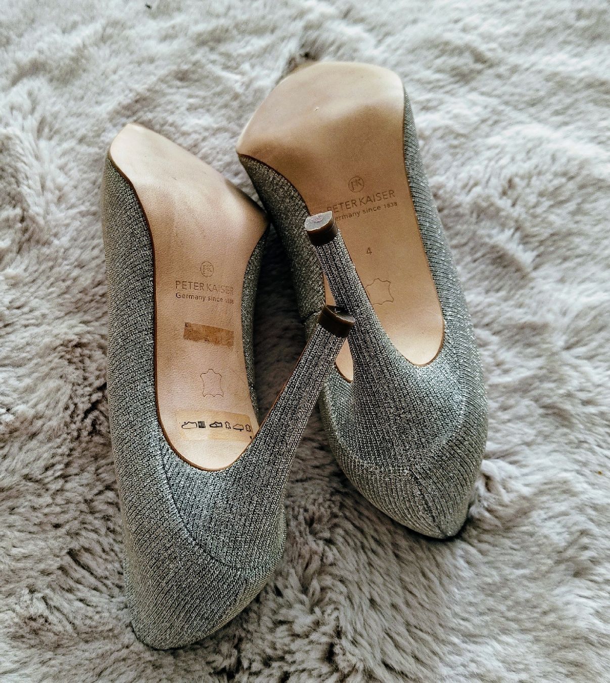 Kaiser Scarpe da donna: Peter Kaiser Glitzer Pumps Gr. 37 Silber – Nuovo (secondo la descrizione) da Glattbrugg venduto da Ata-M 2