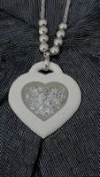 Collana Ops Object con ciondolo a cuore con cristalli