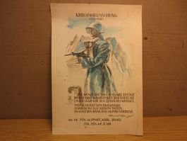 Blatt Kriegsmobilmachung 1939 - 1945 Gotthard Modell 30X21cm