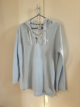 Pink (Victorias Secret) Hoodie hellblau Gr. S gemütlich