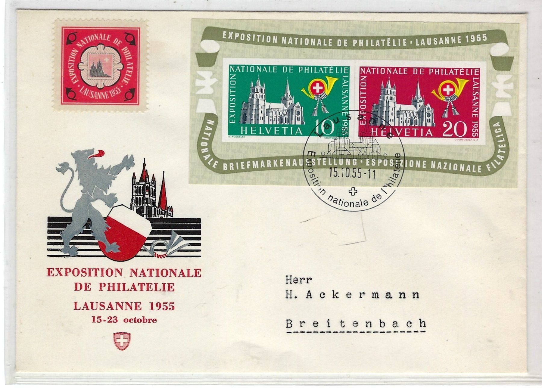 Tutti i francobolli: 1955 Brief Lausanne Block   15858 – Usato da Lunden venduto da Animus999