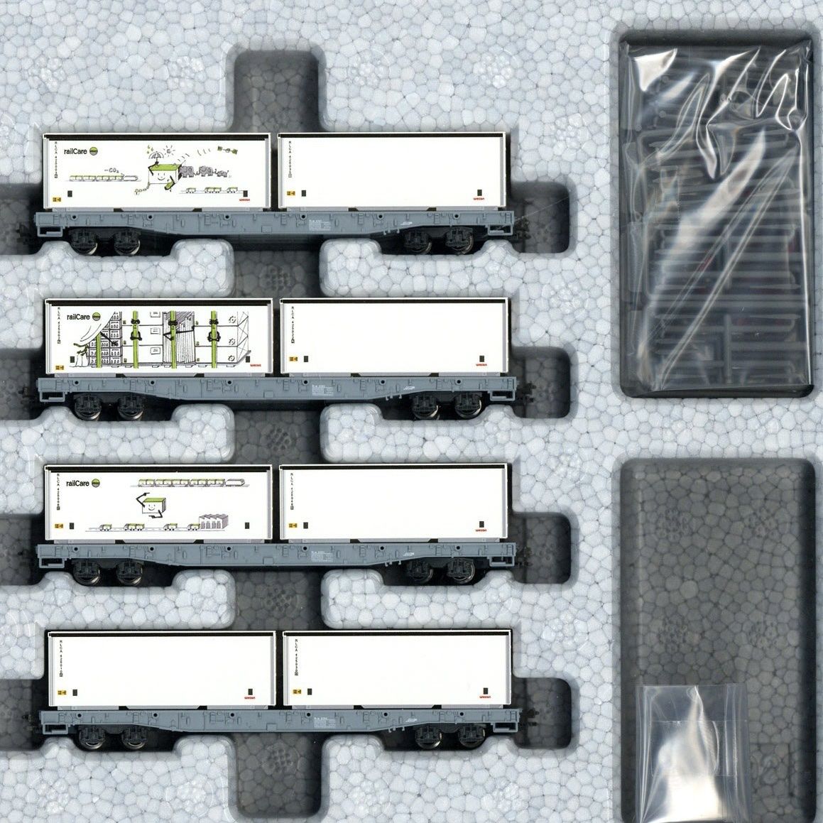 Kato Modellini di ferrovie: KATO RhB Rungenwagen mit Container, 4-tlg. – Nuovo e nell'imballaggio originale da Kleinandelfingen venduto da marco_85 2