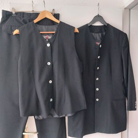 Damen Hosenanzug mit Weste 40 / 182 schwarz
