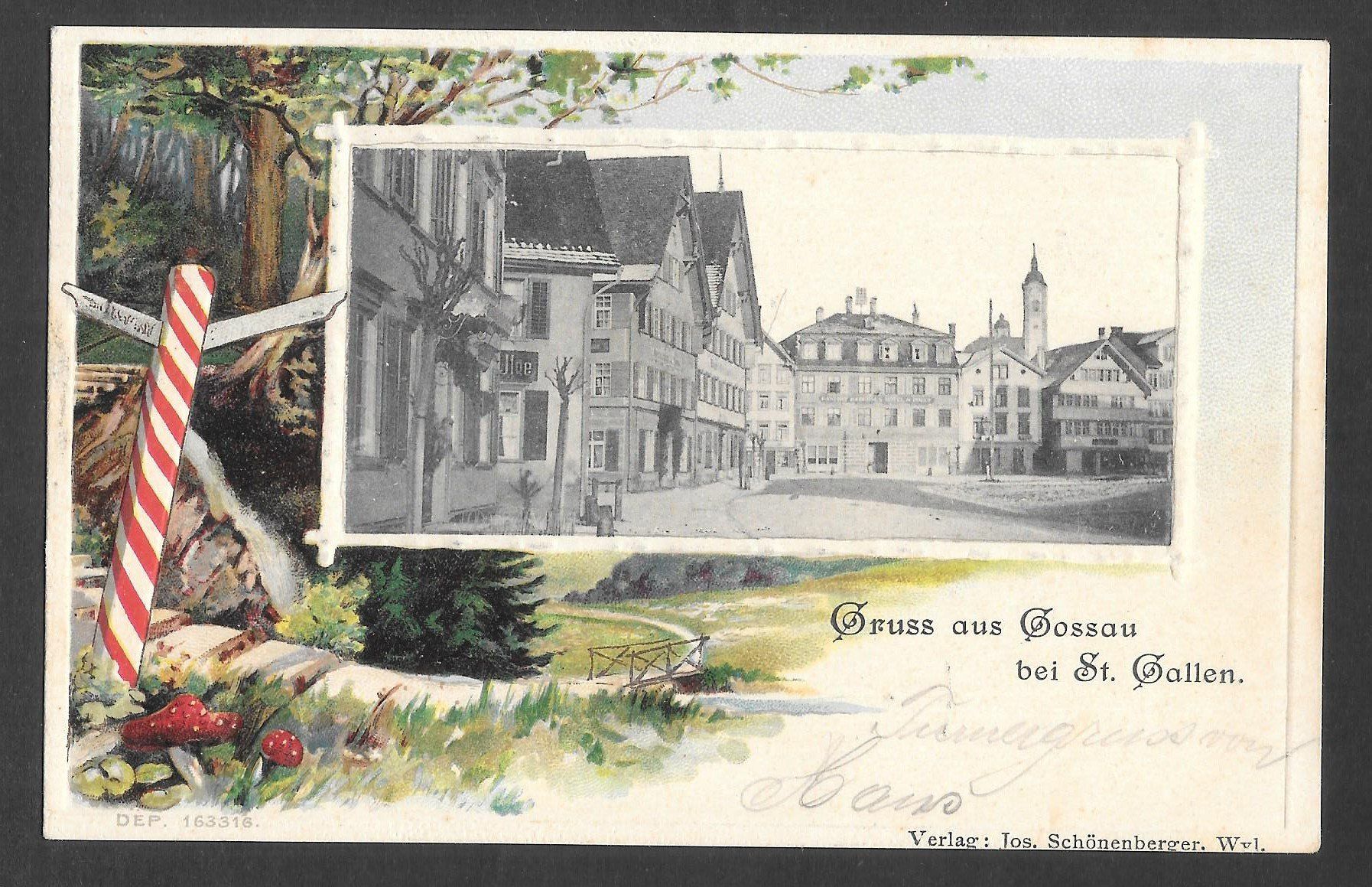 Cartoline postali: Gossau Prägekarte – Usato da Olten venduto da clotaldi