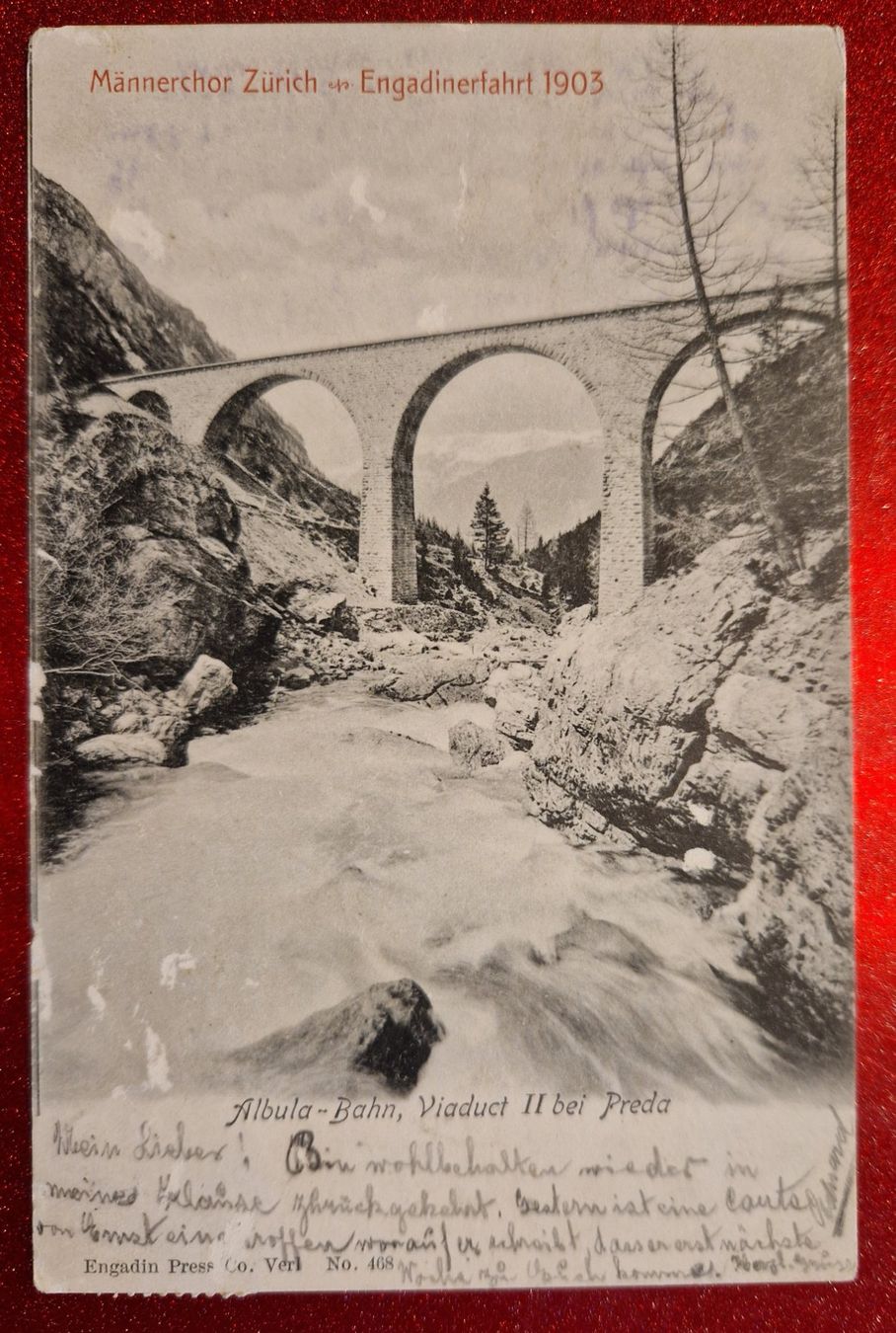 Ansichtskarten: Albula-Bahn Viadukt bei Preda 1904 – Gebraucht aus Melchnau von Fishel