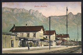 Buchs, Bahnhof von der Gleisseite gegen 