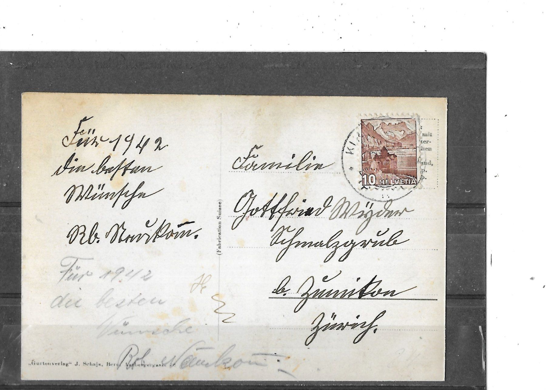 Cartoline postali: BE Kirchlindach 1942 – Usato da Schocherswil venduto da Wilare 1