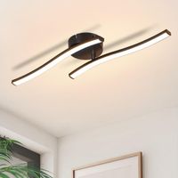 LED Deckenlampe 12W Schwarz Warmweiß 3000K Wellen Design