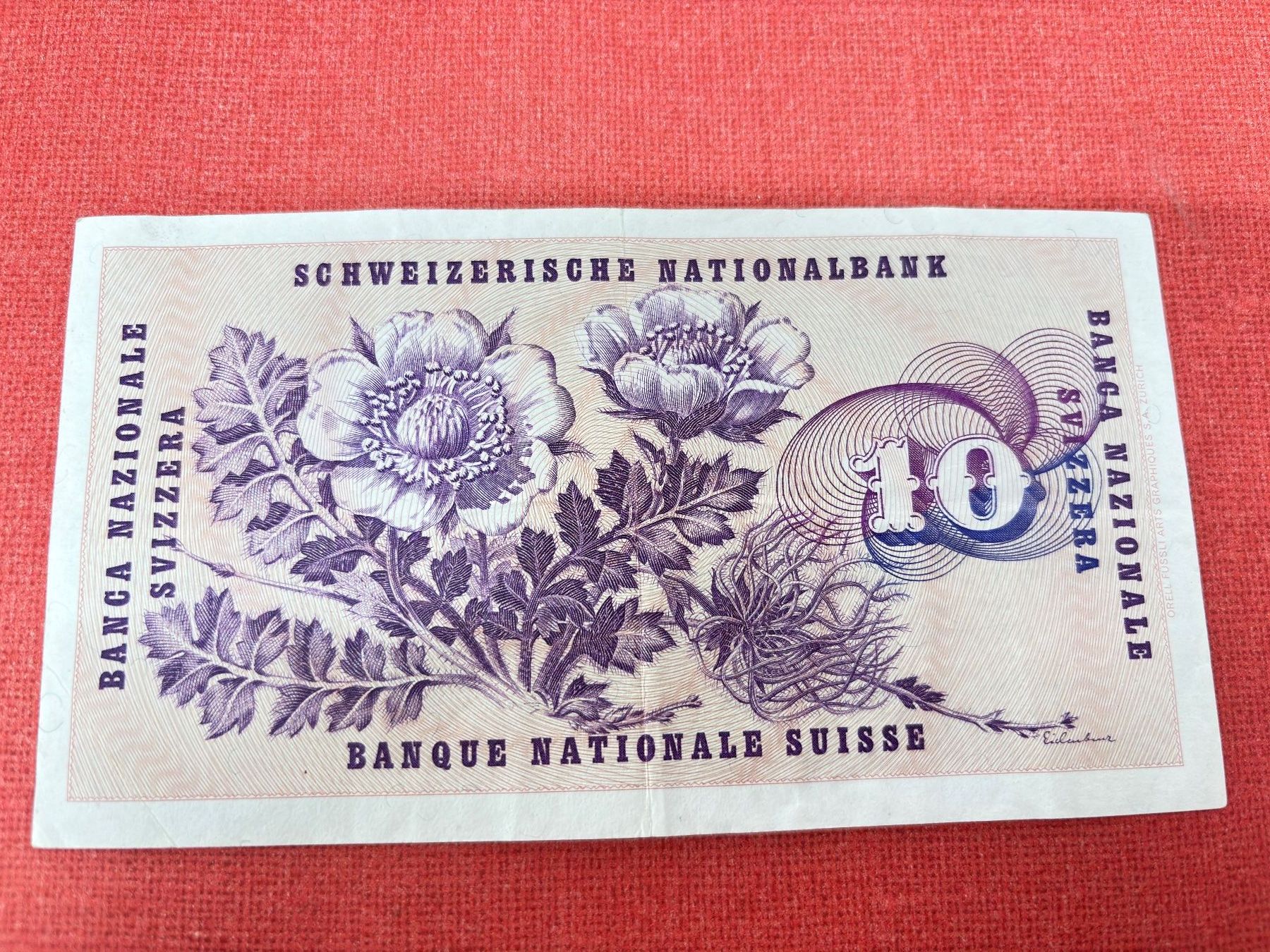 Banconote: 10 Franken Banknote 1977 wenig gebraucht – Usato da Ormalingen venduto da digital09 1