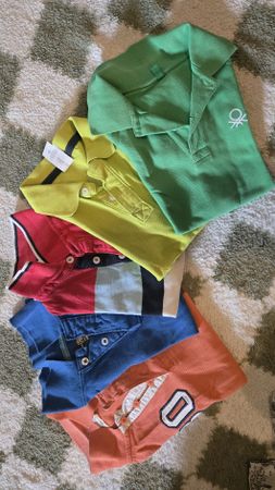 5 Polo Shirts Jungen Mix Mehrfarbig Getragener Zustand