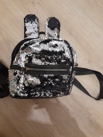 Pailletten Rucksack (schwarz/silber)