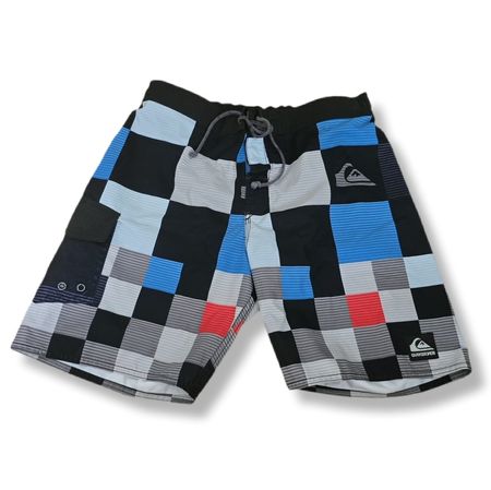 Short de bain Quiksilver homme, taille 28, motif damier