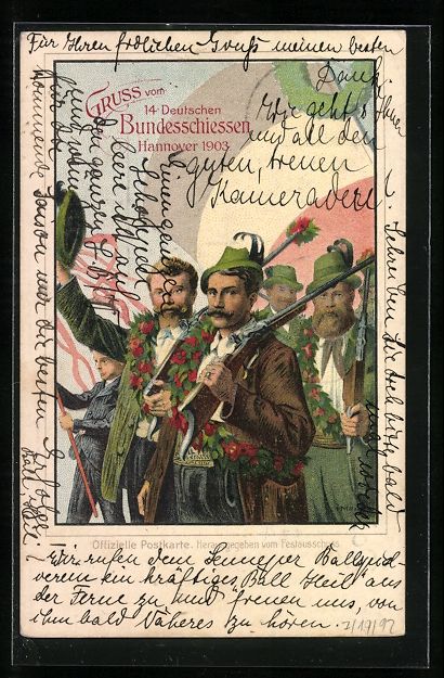 Cancelleria postale: Litho Hannover, 14. Deutsches Bundesschi – Usato da Berlin venduto da bartko-reher